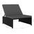 Reclining Garden Chairs 2 pcs with Table Black Poly Rattan