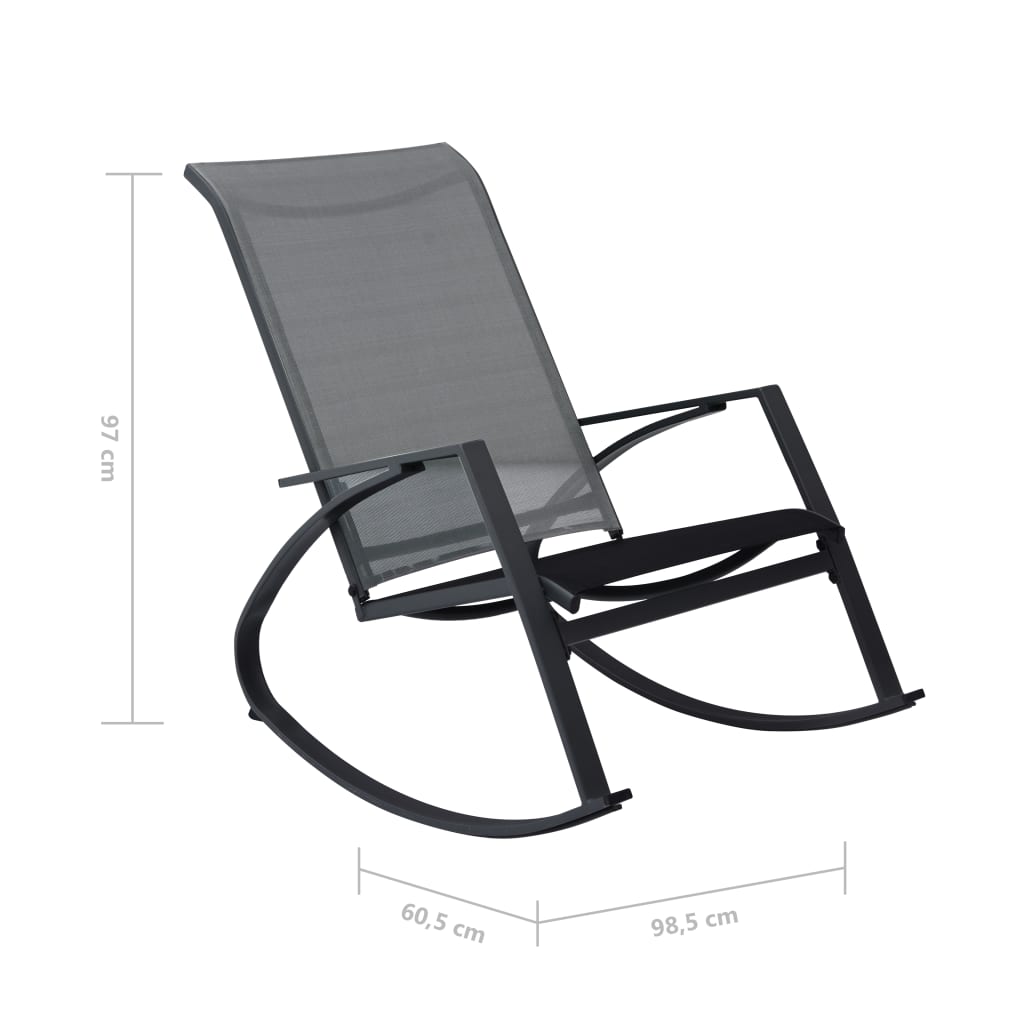 Garden Rocking Chairs 2 pcs Textilene Dark Grey