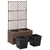 Trellis Raised Bed with 2 Pots 58x30x107 cm Poly Rattan Brown