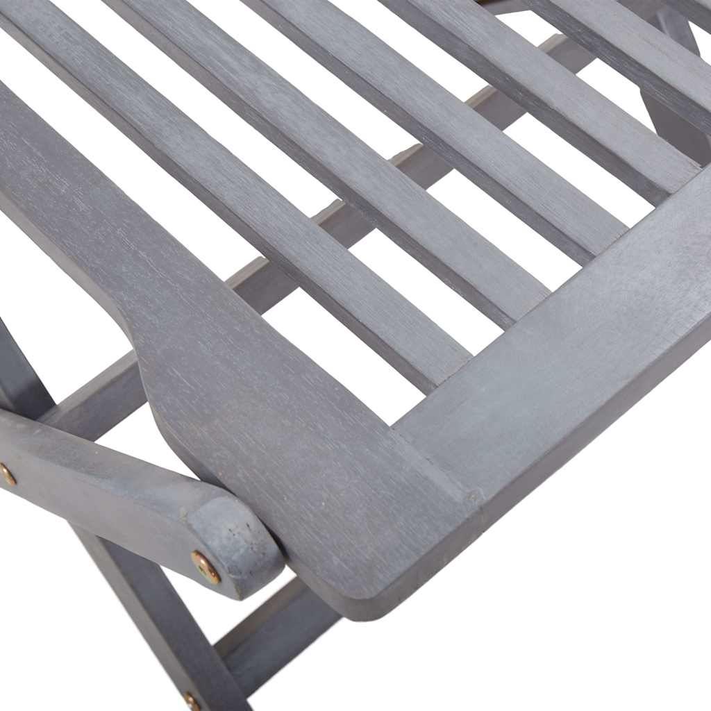 5 Piece Garden Dining Set Solid Acacia Wood Grey