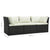 4 Piece Garden Lounge Set with Cushions Poly Rattan Brown
