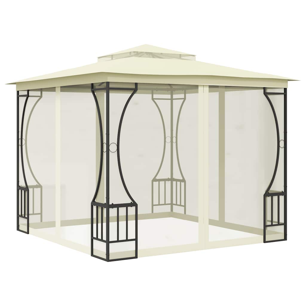 Gazebo with Nets 300x300x265 cm Cream