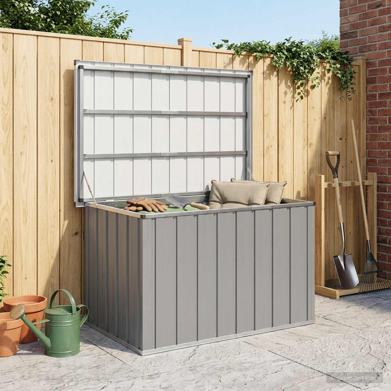 Garden Storage Box Grey 109x67x65 cm