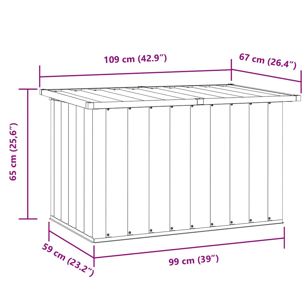 Garden Storage Box Anthracite 109x67x65 cm