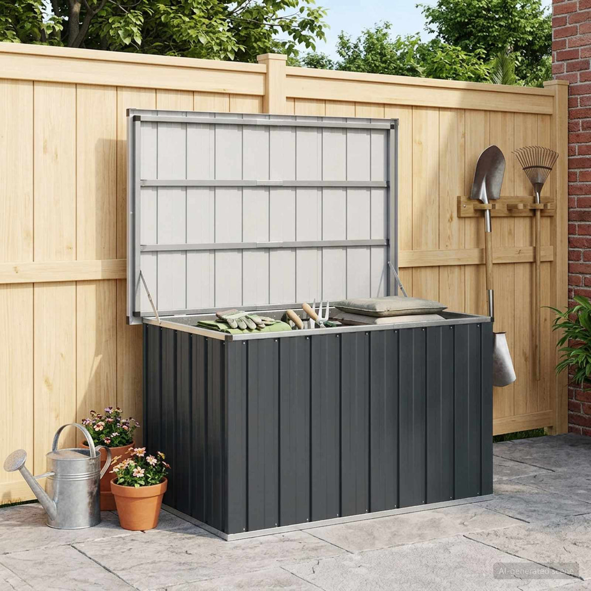 Garden Storage Box Anthracite 109x67x65 cm