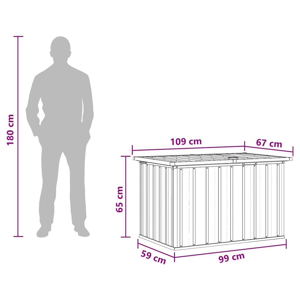Storage boxes Galvanised Steel 109 x 67 x 65 cm Brown