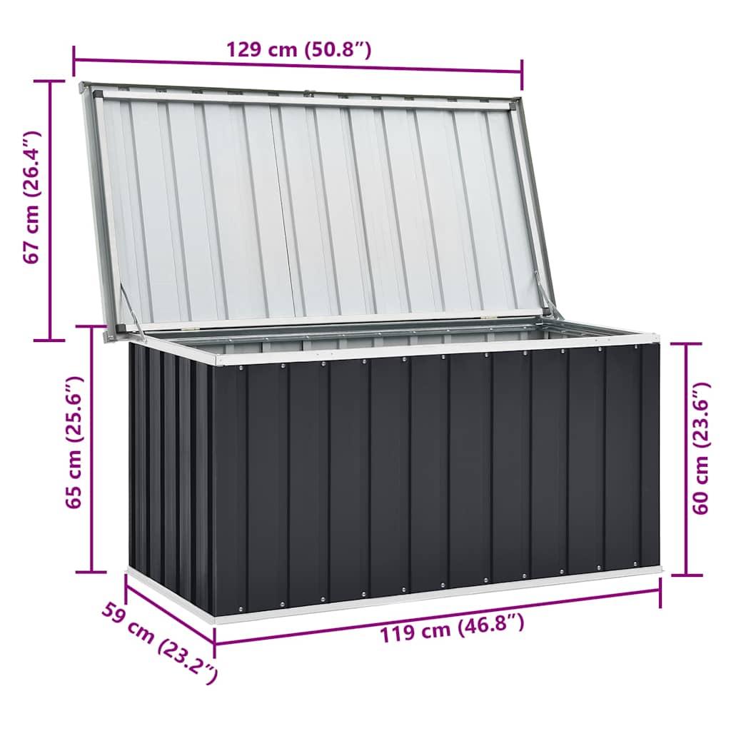 Garden Storage Box Anthracite 129x67x65 cm