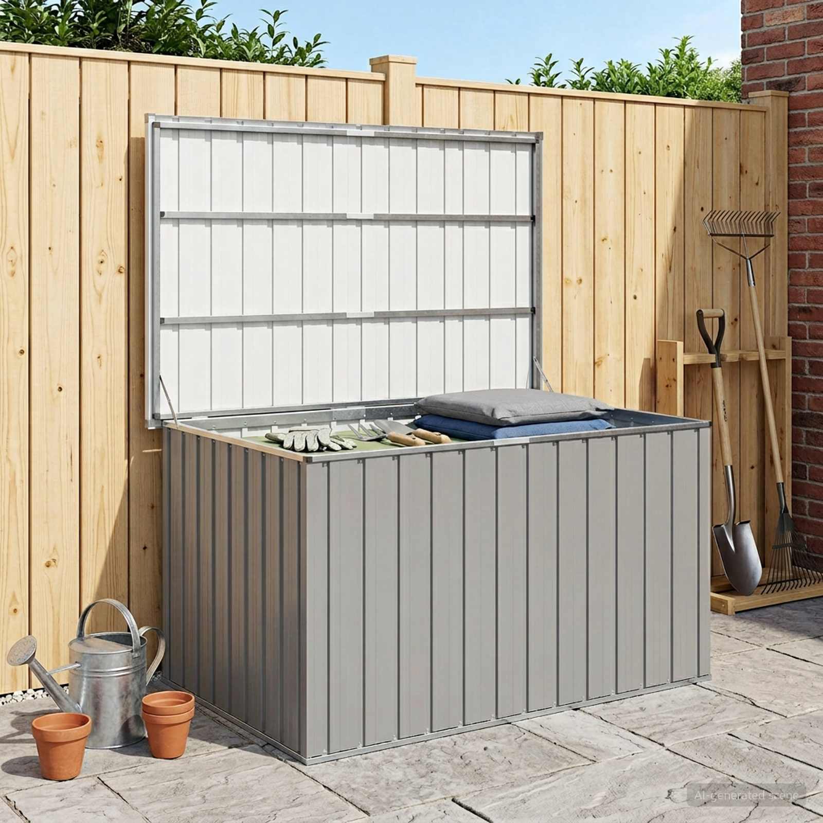 Garden Storage Box Grey 149x99x93 cm