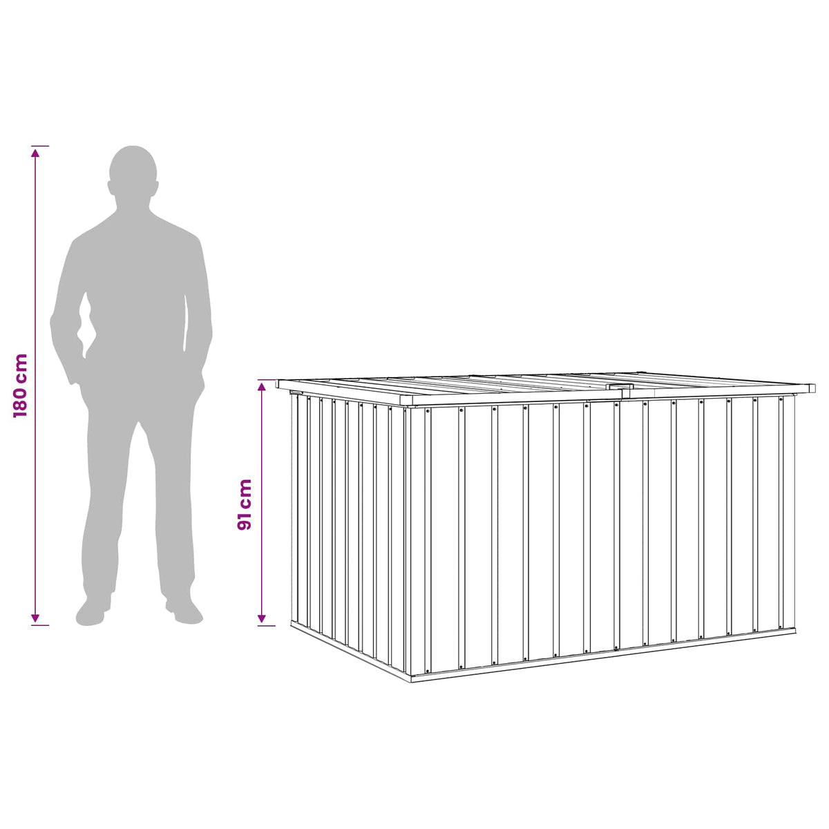 Garden Storage Box Grey 150x101x91 cm