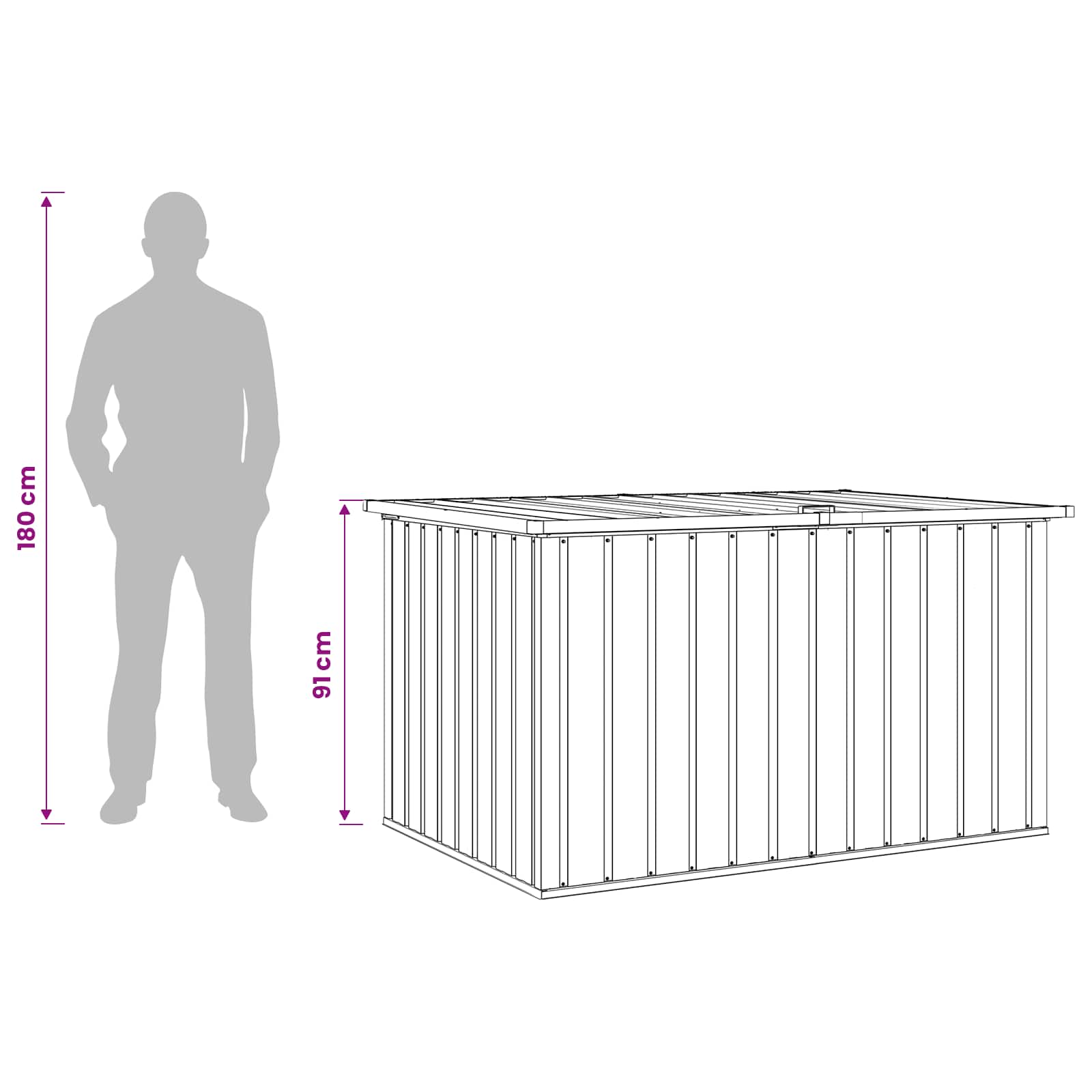 Garden Storage Box Grey 150x101x91 cm