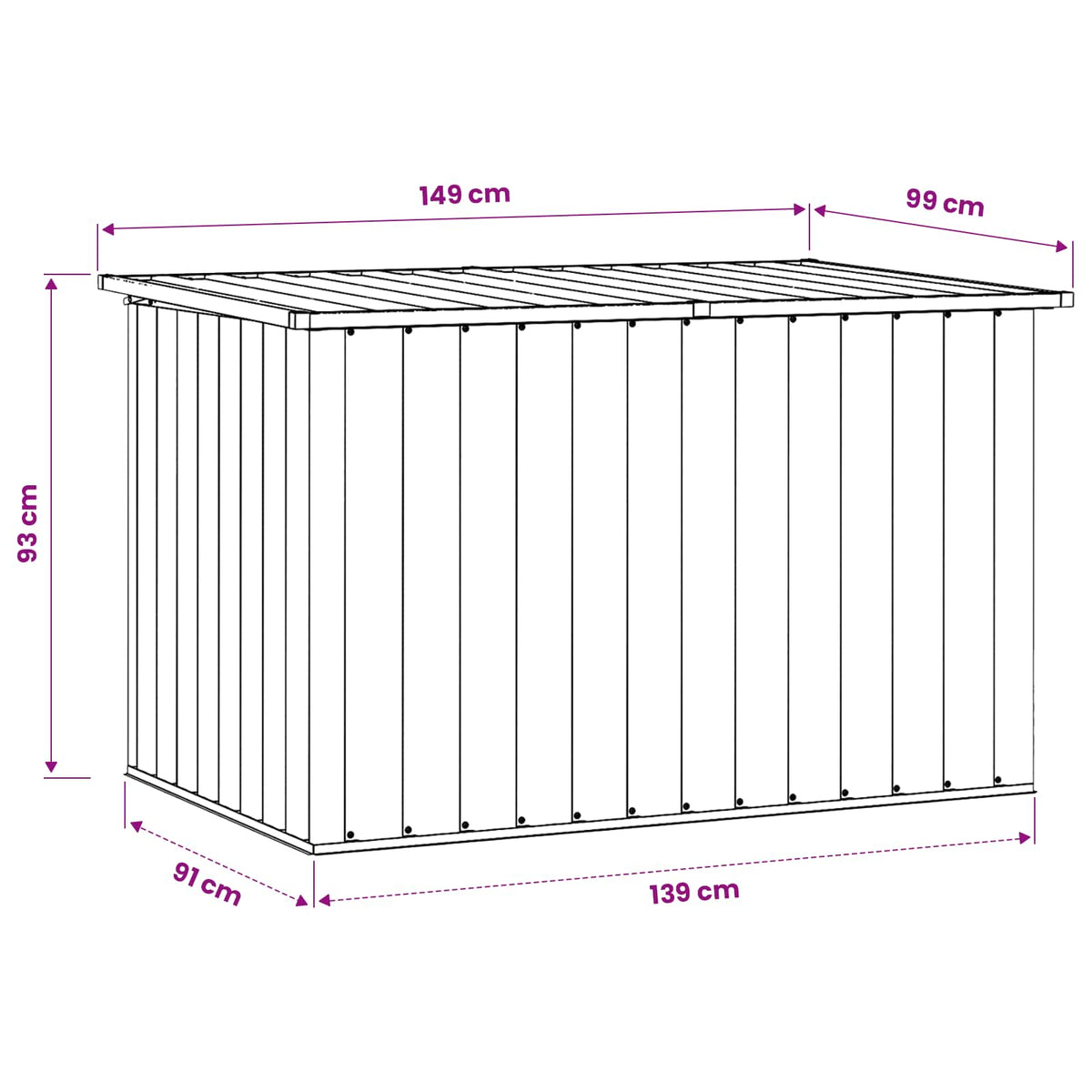 Garden Storage Box Anthracite 149x99x93 cm