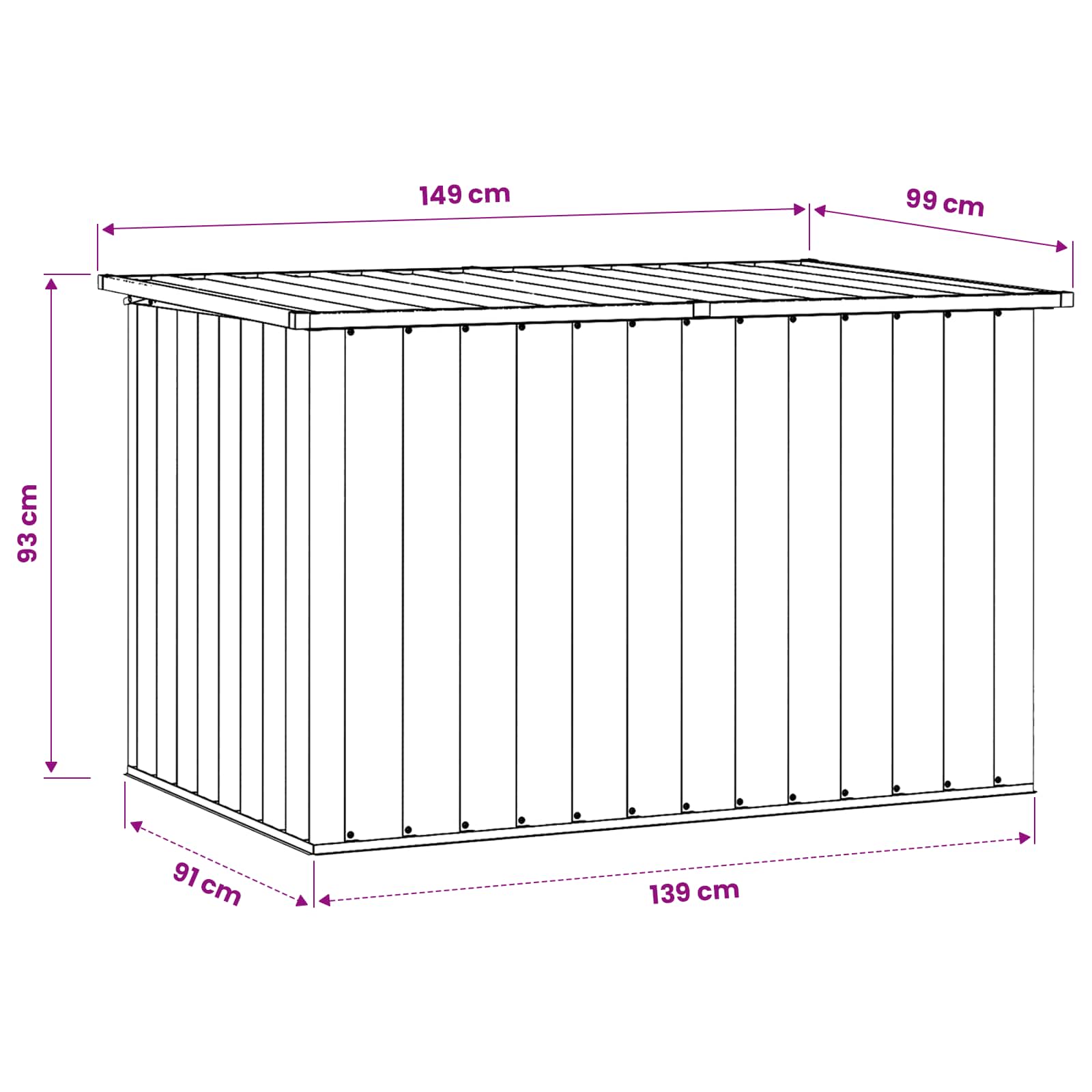 Garden Storage Box Anthracite 149x99x93 cm