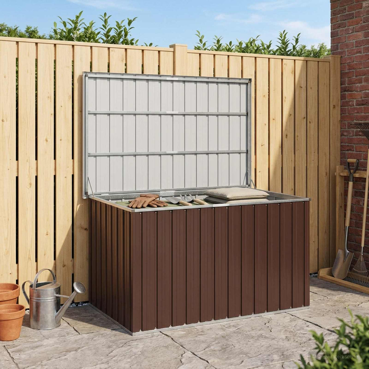 Garden Storage Box Brown 149x99x93 cm