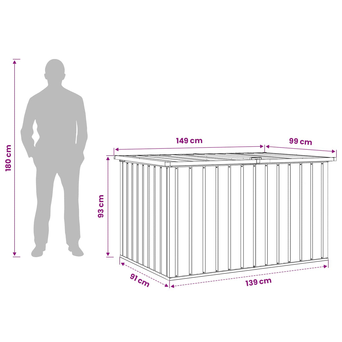 Garden Storage Box Brown 149x99x93 cm