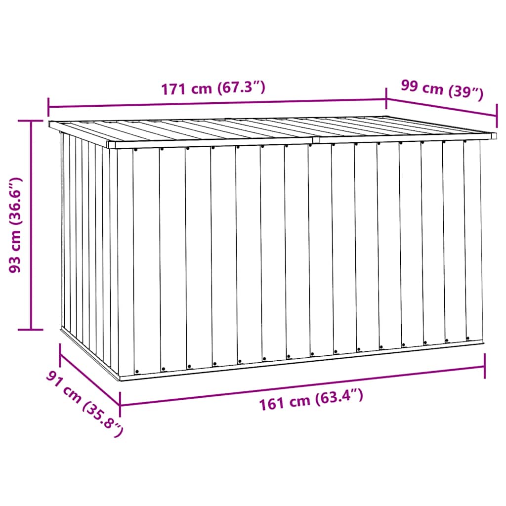 Garden Storage Box Grey 171x99x93 cm