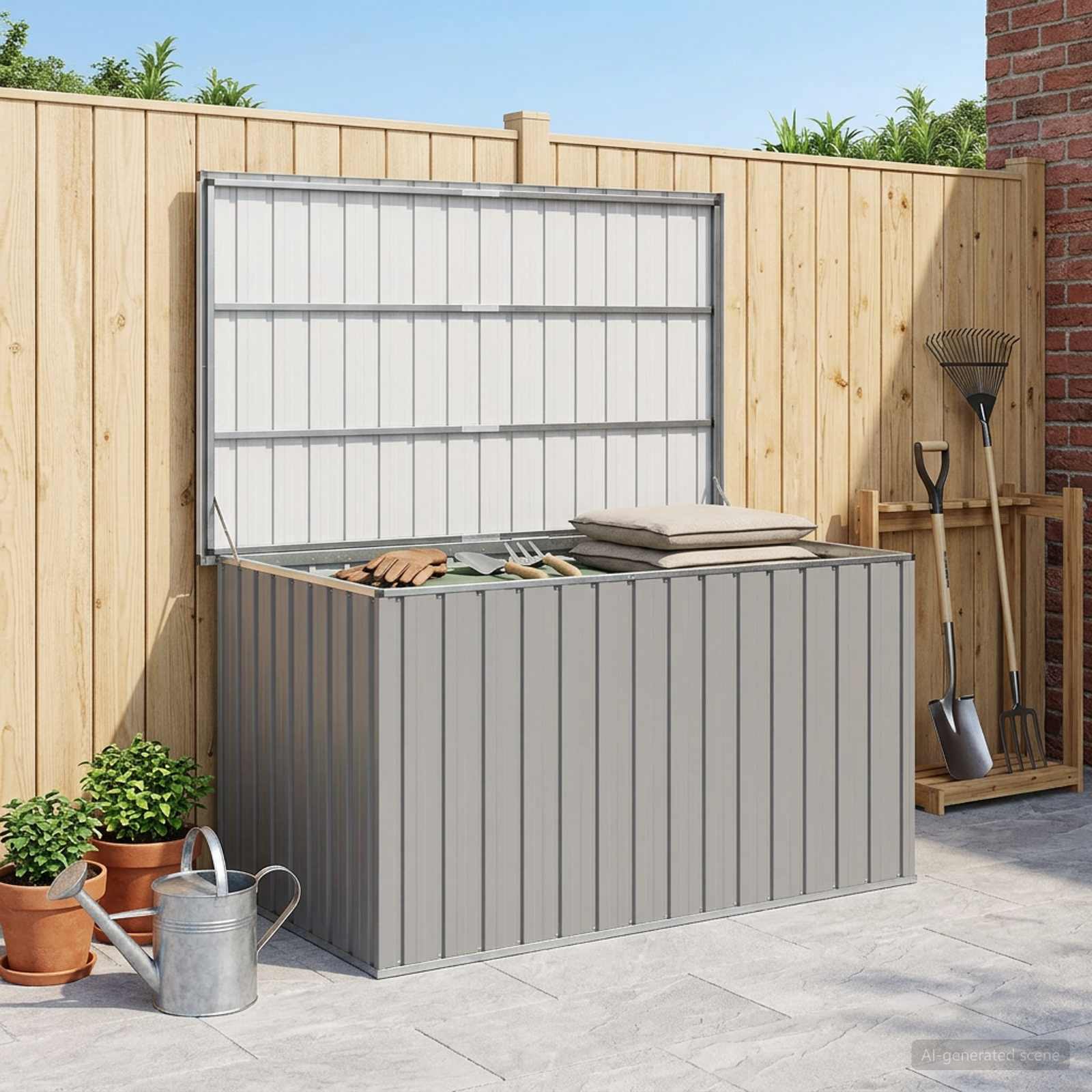Garden Storage Box Grey 171x99x93 cm