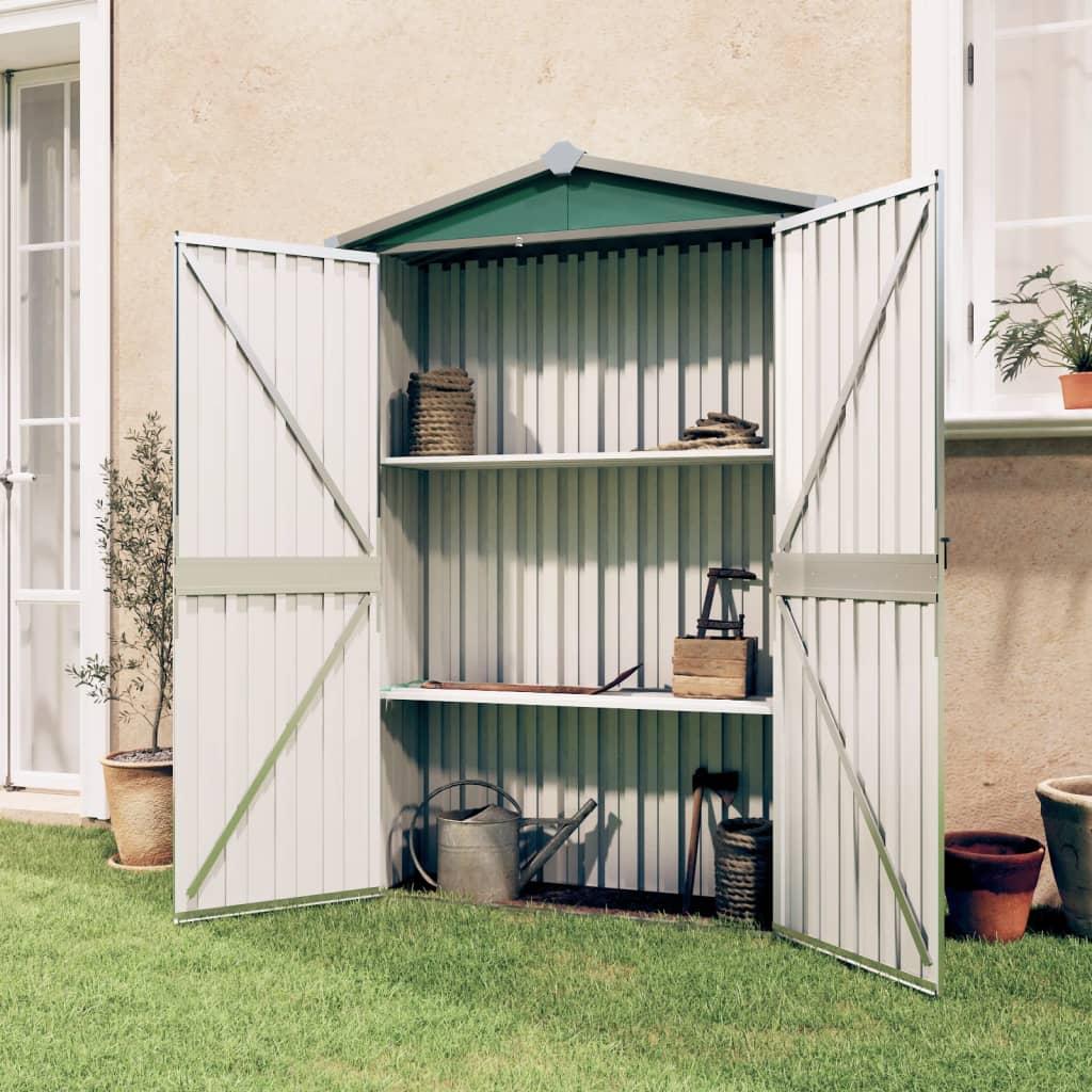 Garden Shed Green 116x45x175 cm Galvanised Steel