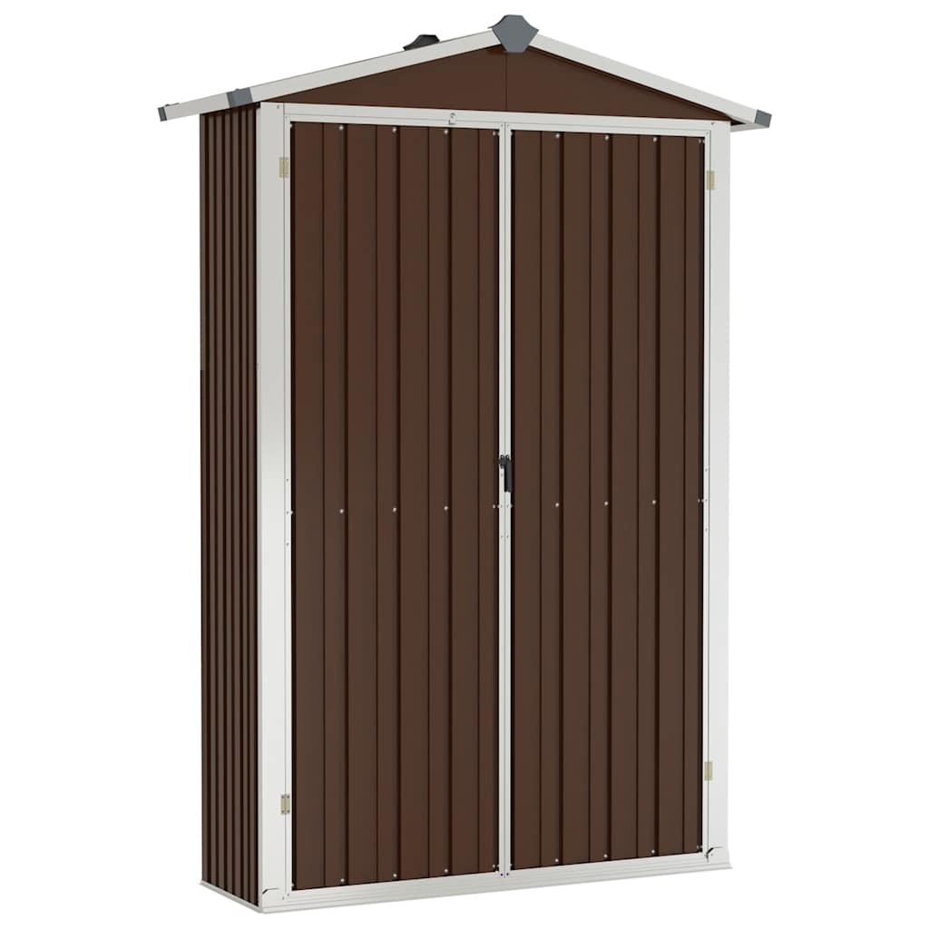 Garden Shed Brown 116x45x175 cm Galvanised Steel