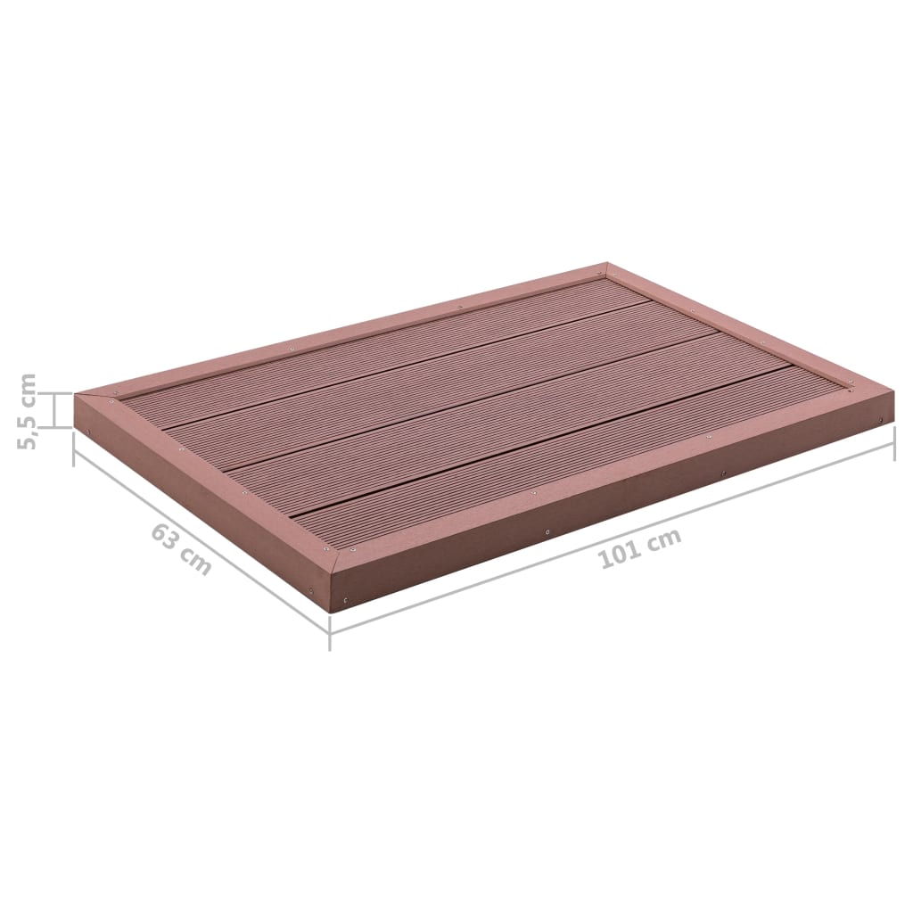 Floor Element for Solar Shower Brown 101x63x5.5 cm WPC