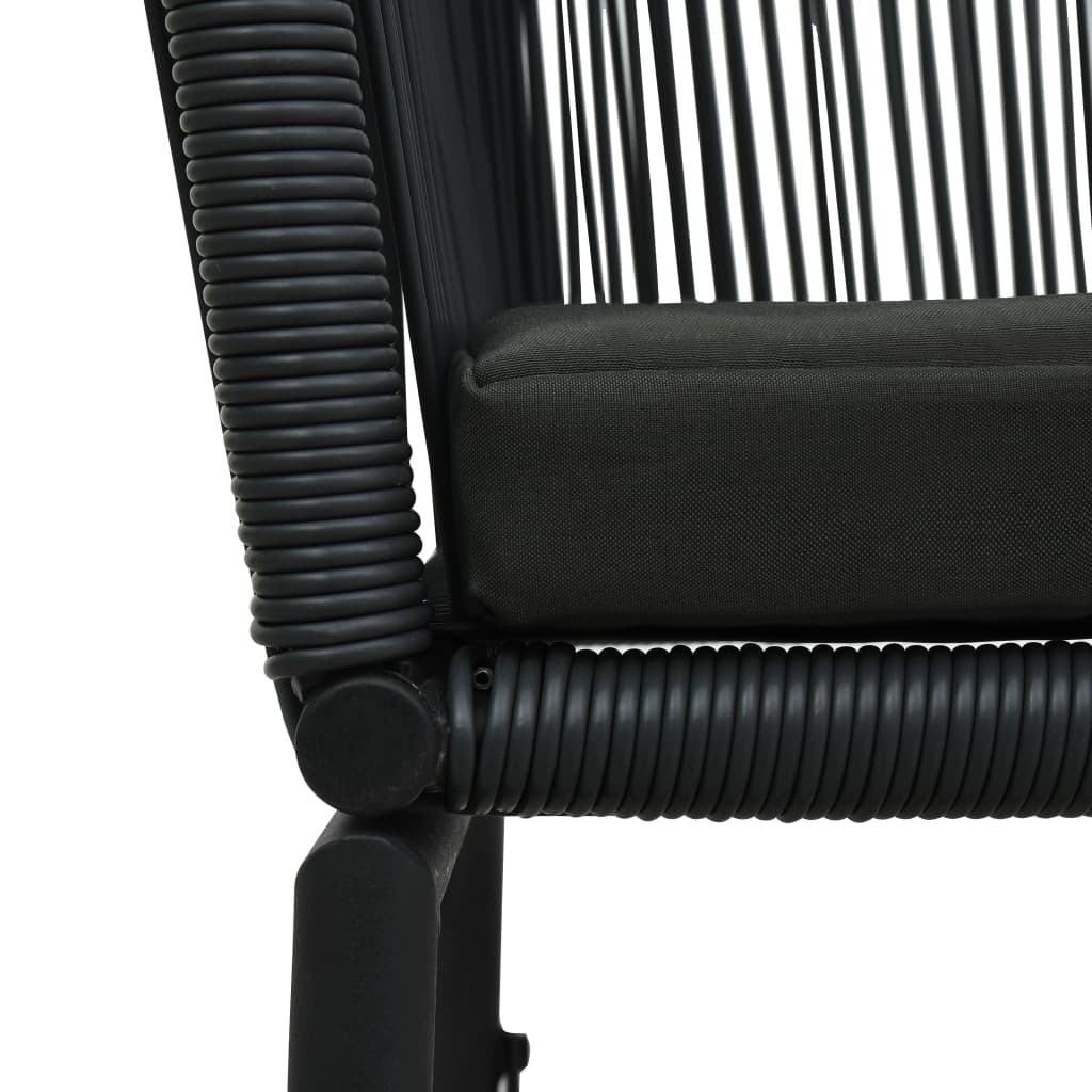 Garden Chairs 2 pcs Black PE Rattan