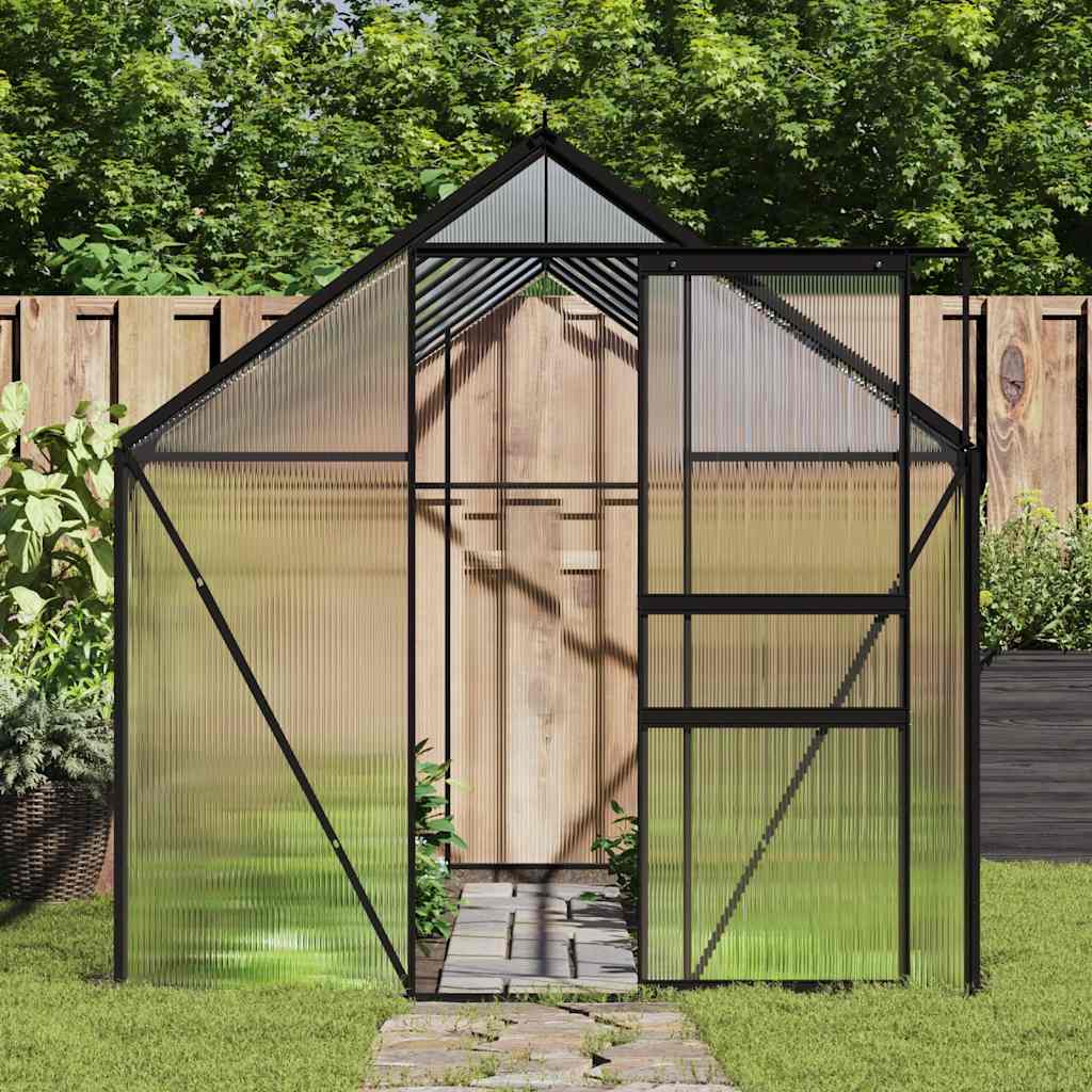 Greenhouse with Base Frame Anthracite Aluminium 9.31 m²