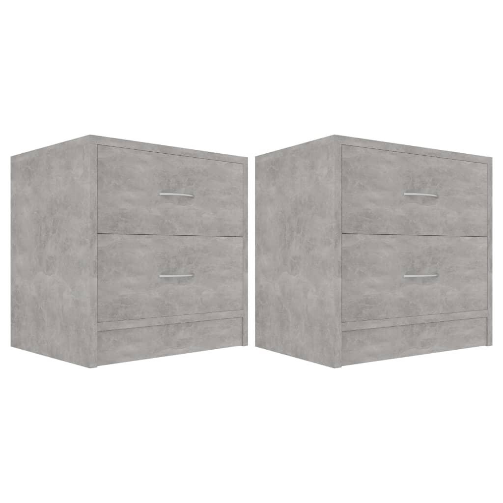 Bedside Cabinets 2 pcs Concrete Grey 40x30x40 cm Engineered Wood