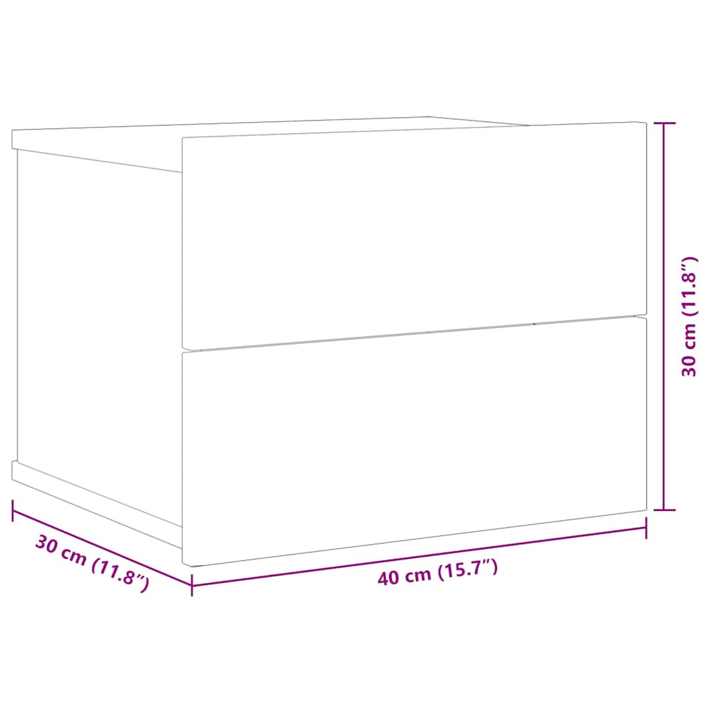 Bedside Cabinet Concrete Grey 40x30x30 cm Engineered Wood