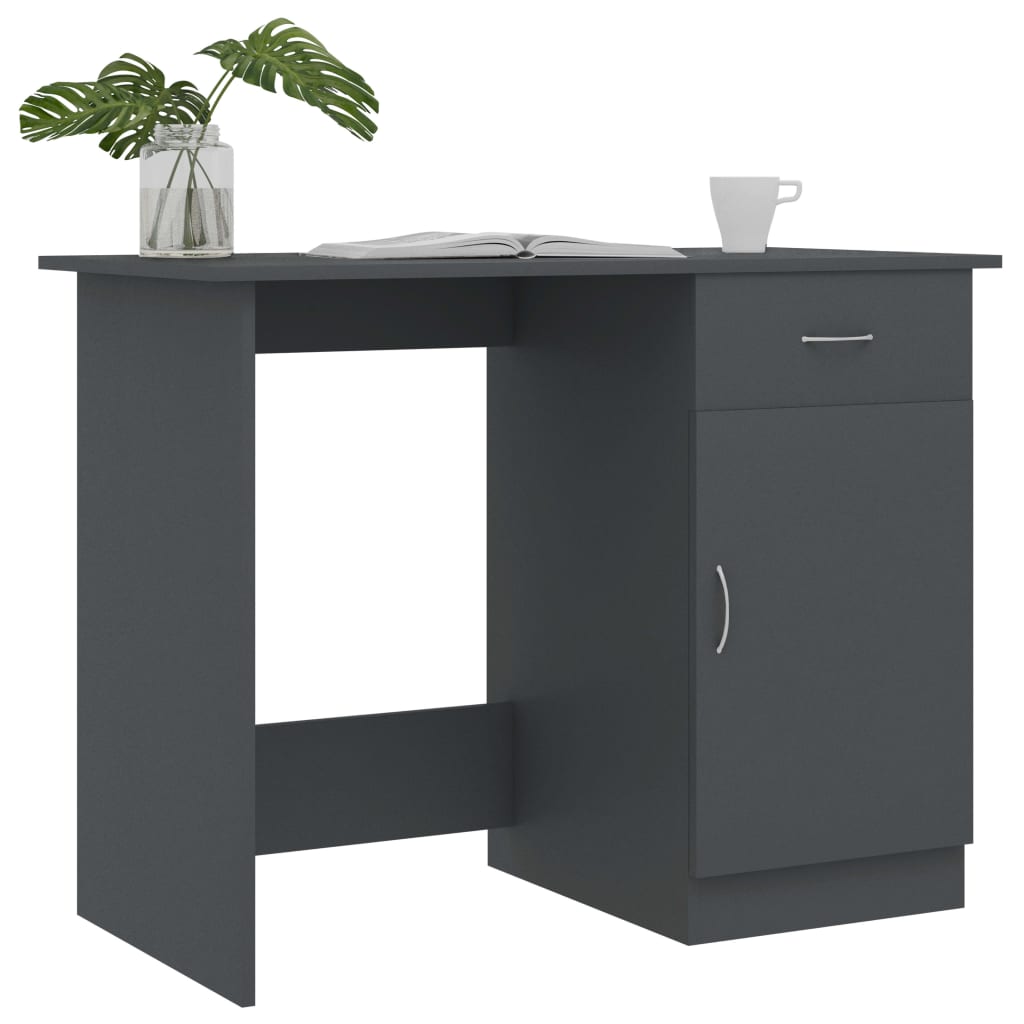 Desk Grey 100x50x76 cm Engineered Wood