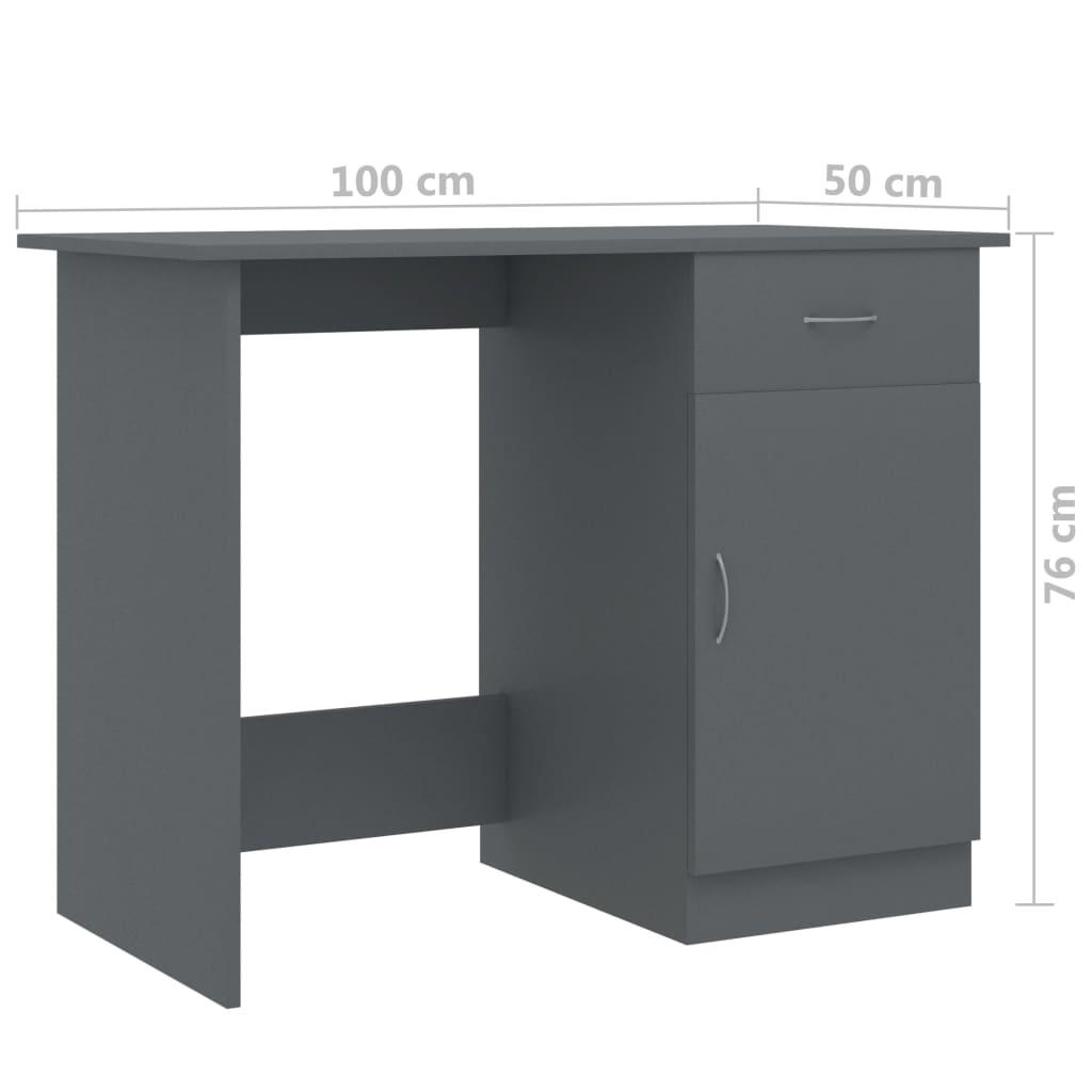 Desk Grey 100x50x76 cm Engineered Wood
