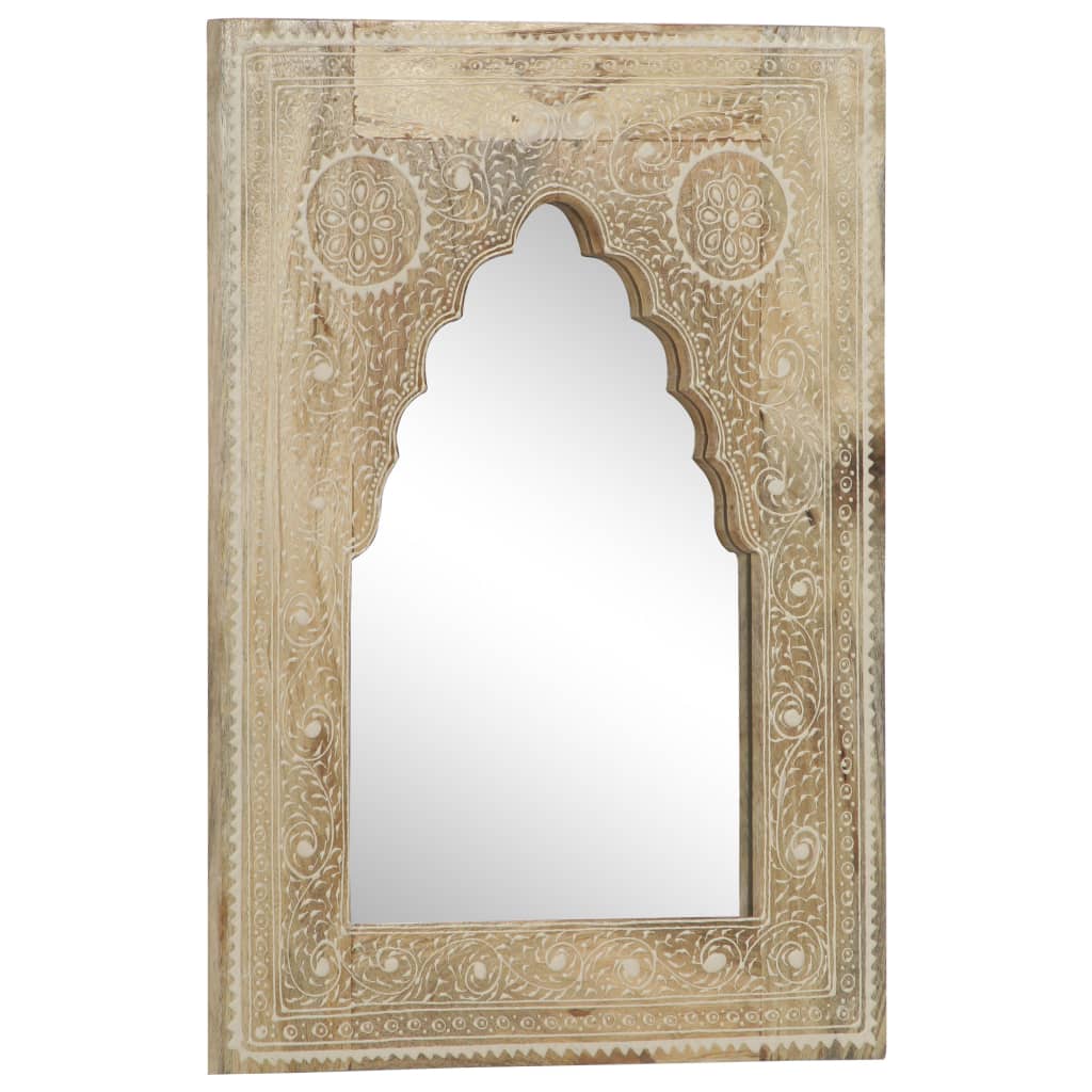 Hand Painted Mirror 40x55 cm Solid Mango Wood