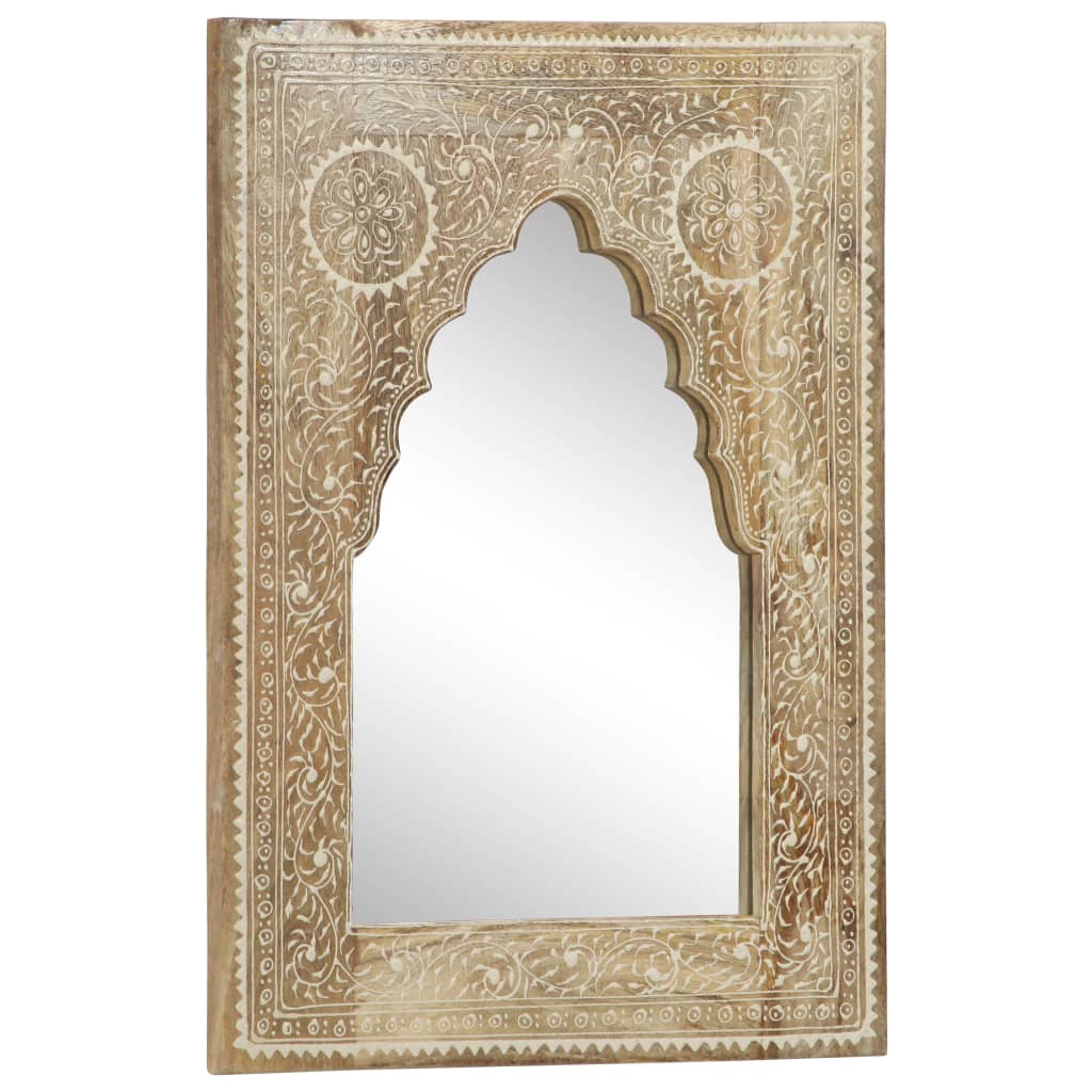 Hand Painted Mirror 40x55 cm Solid Mango Wood