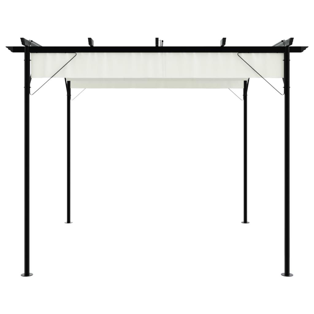 Pergola with Retractable Roof Cream White 3x3 m Steel