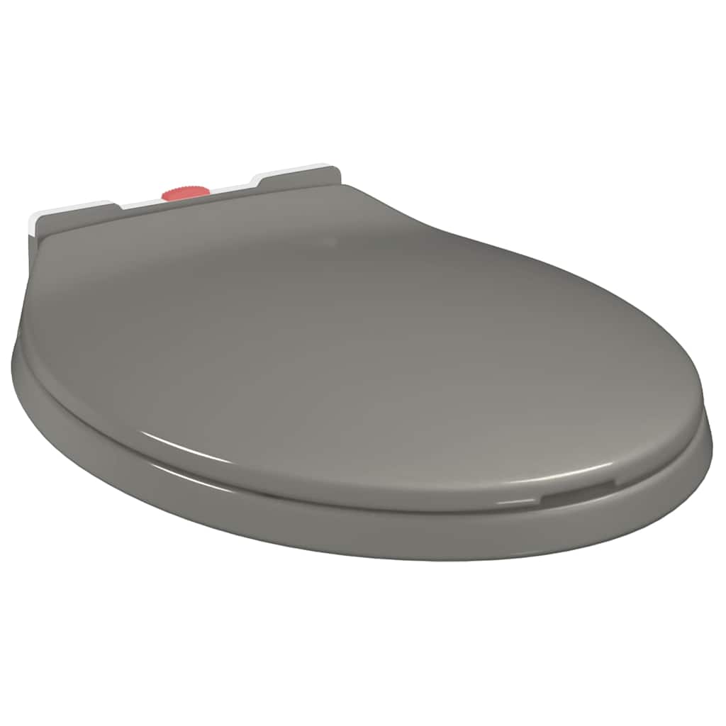 Soft-Close Toilet Seat Quick Release Grey Oval