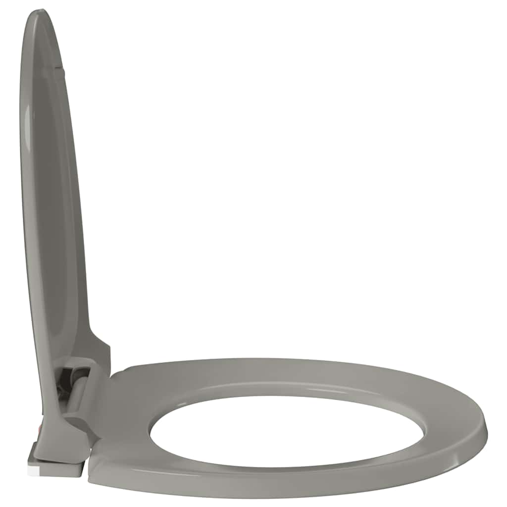 Soft-Close Toilet Seat Quick Release Grey Oval