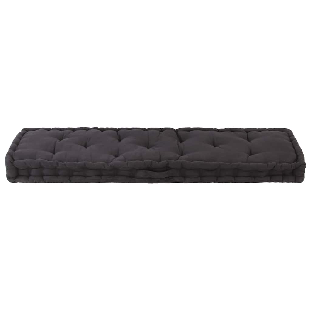 Pallet Floor Cushion Cotton 120x40x7 cm Black