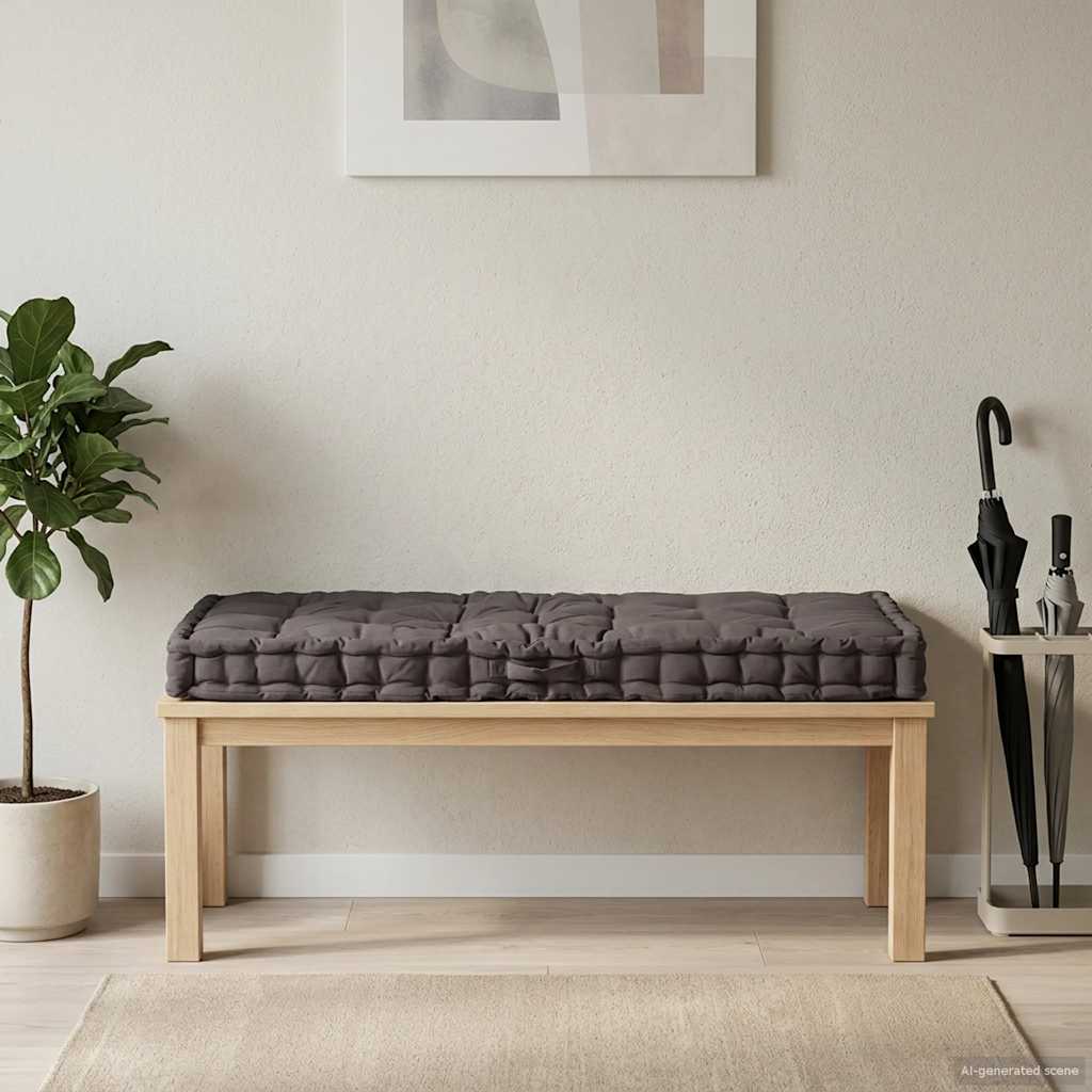 Pallet Floor Cushion Cotton 120x80x10 cm Anthracite