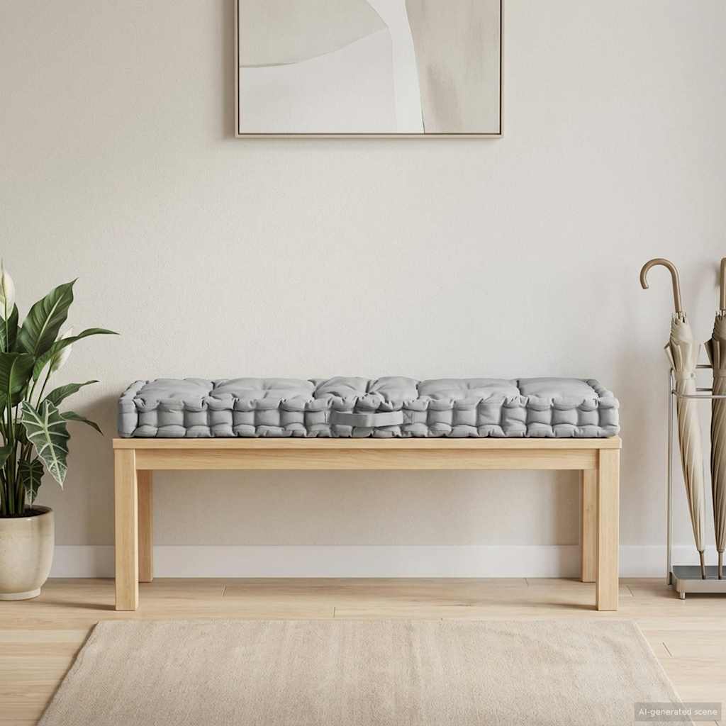 Pallet Floor Cushion Cotton 120x40x7 cm Grey