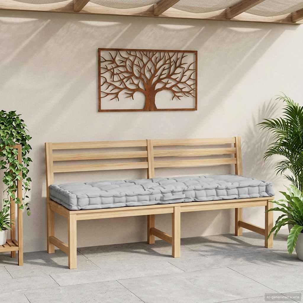 Pallet Floor Cushion Cotton 120x80x10 cm Grey