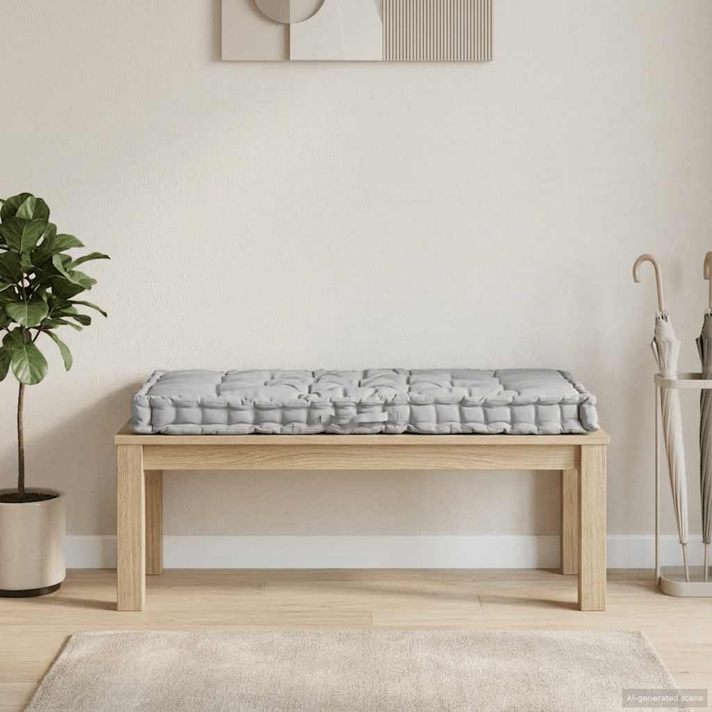 Pallet Floor Cushion Cotton 120x80x10 cm Grey
