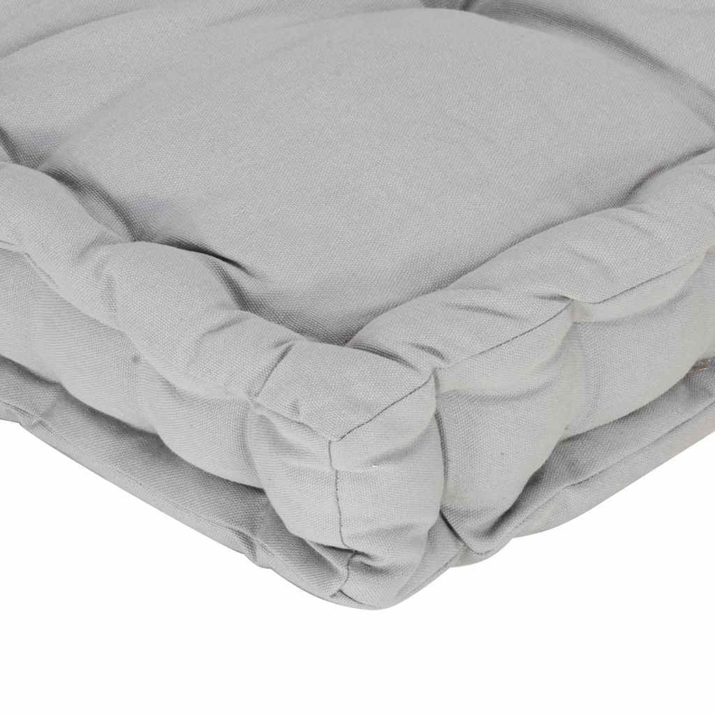 Pallet Floor Cushion Cotton 120x80x10 cm Grey