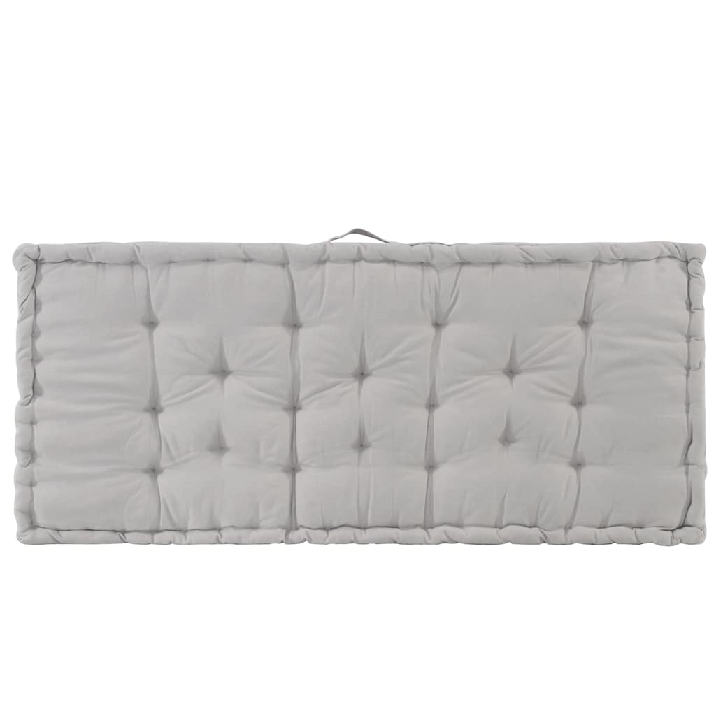 Pallet Floor Cushion Cotton 120x80x10 cm Grey