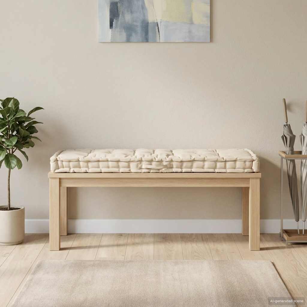 Pallet Floor Cushion Cotton 120x40x7 cm Beige