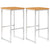 Bar Stools 2 pcs Solid Acacia Wood and Stainless Steel
