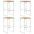 Bar Stools 4 pcs Solid Acacia Wood and Stainless Steel