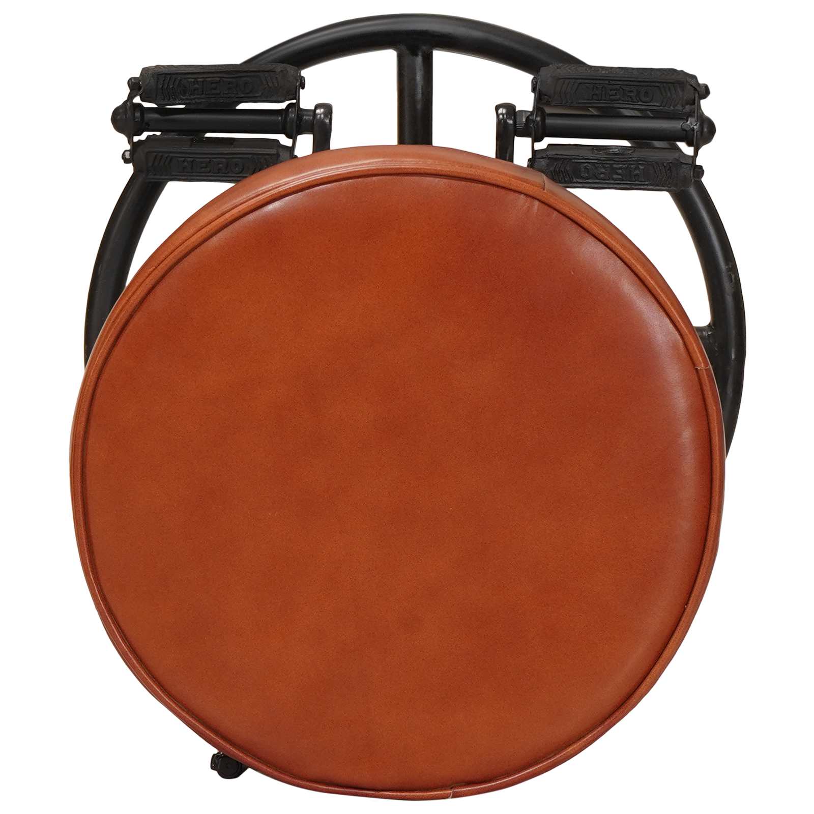 Bar Stools 2 pcs Black and Brown Real Goat Leather