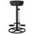 Bar Stools 2 pcs Black Real Goat Leather