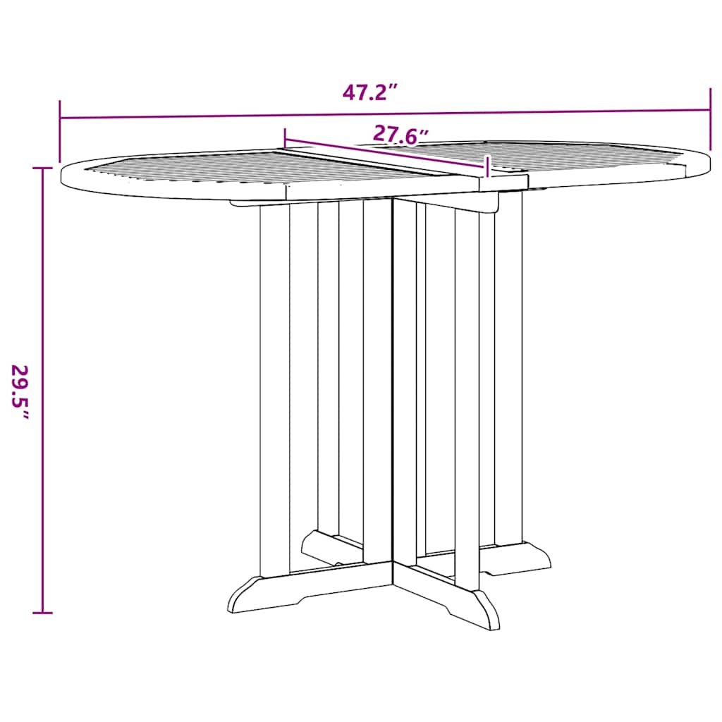 Folding Butterfly Garden Table 120x70x75 cm Solid Teak Wood