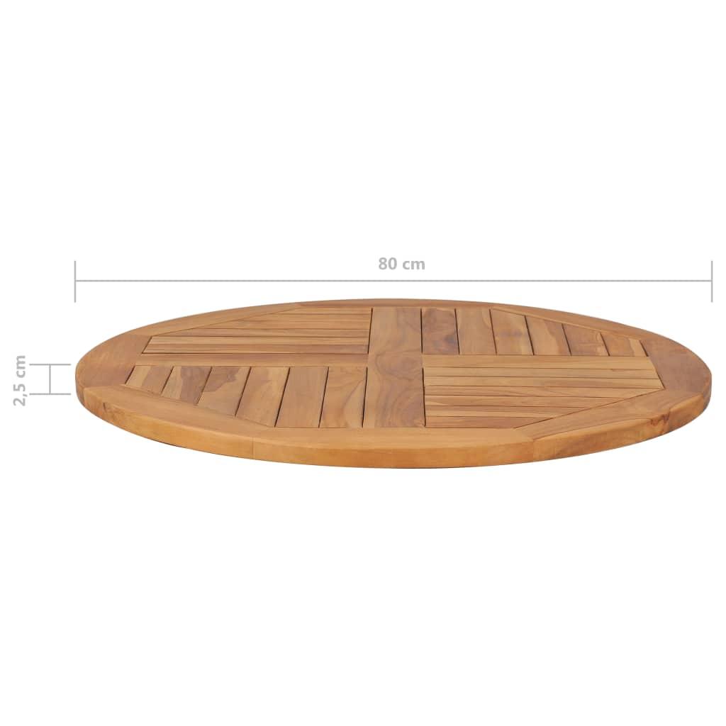 Table Top Solid Teak Wood Round 2.5 cm 80 cm