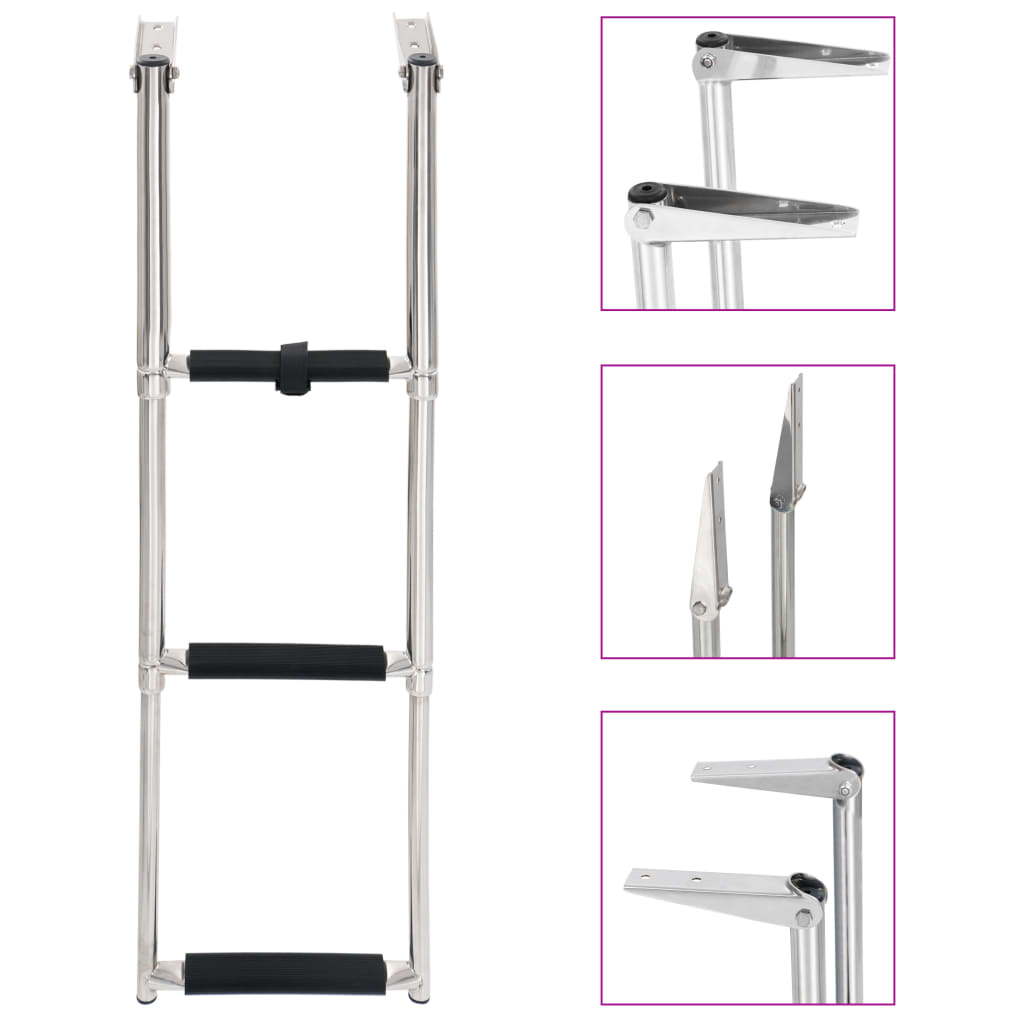 Folding Boarding Ladder 3-step Stainless Steel