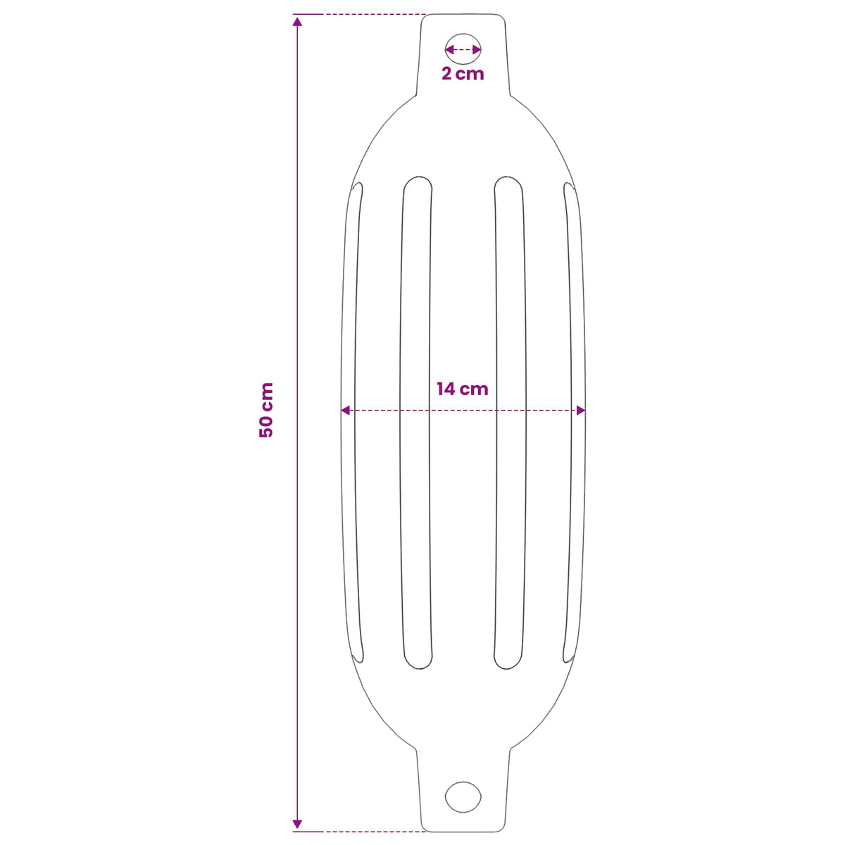 Boat Fenders 4 pcs White Ø 14x50 cm PVC